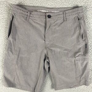 Oneill Shorts Mens 32 Gray Hybrid Crossover Chino Walk Casual Preppy Board Swim